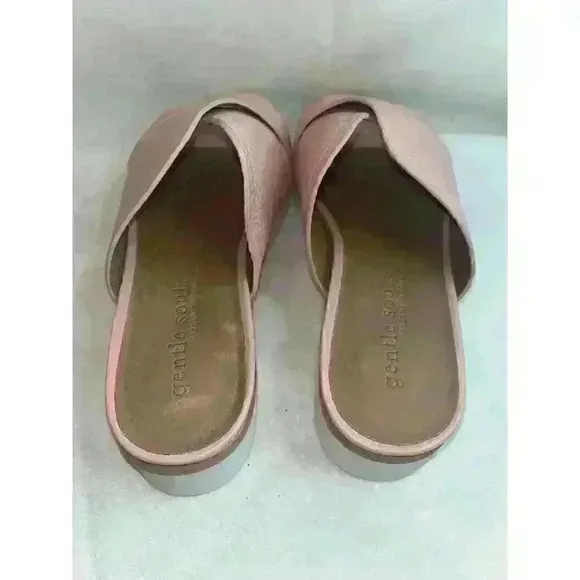 Gentle Souls by Kenneth Cole Women's Pink Lavern X-Band Platform Sandals Sz 9