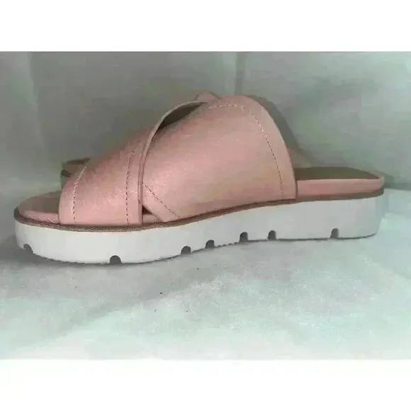 Gentle Souls by Kenneth Cole Women's Pink Lavern X-Band Platform Sandals Sz 9