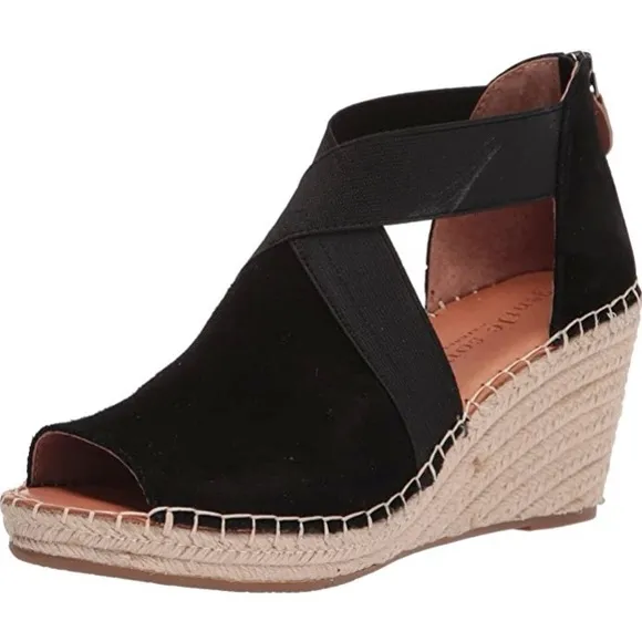 GENTLE SOULS Suede Colleen Cross Elastic Sandals