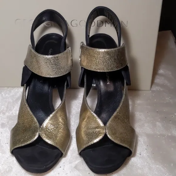 Georgina Goodman Nancy black and gold Platform Heels