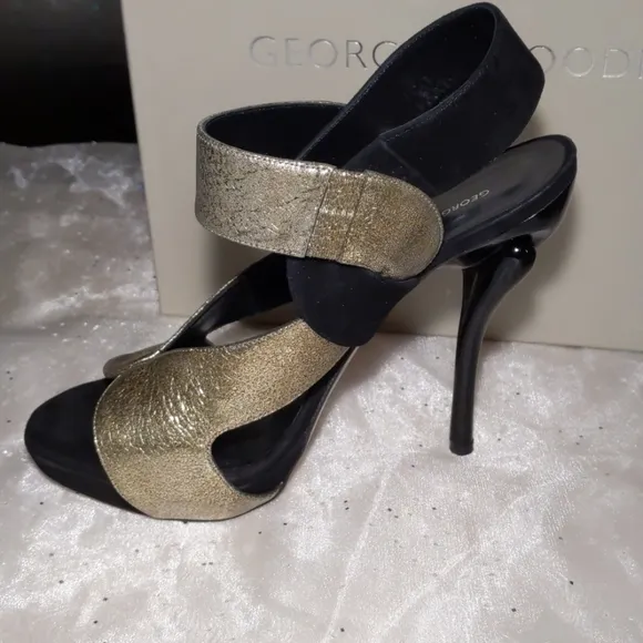 Georgina Goodman Nancy black and gold Platform Heels