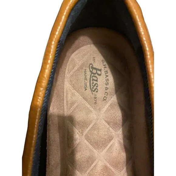 G.H. Bass &amp; Co. Mens Amalfi Leather Loafers Size 10.5 M Tan Slip-On Moccasin