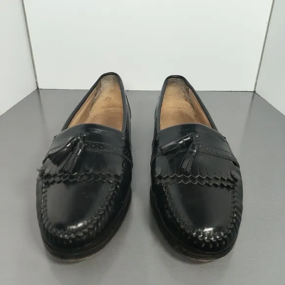 G.H Bass Weejuns Frazier Men's Black Frazier Kiltie Tassel Loafers size 9.5 D