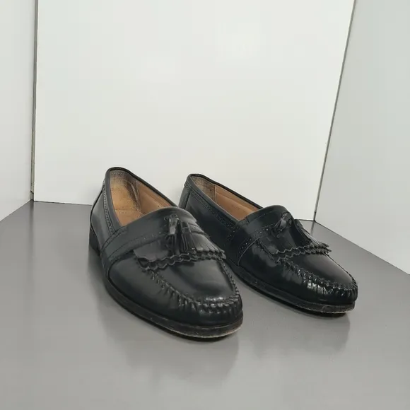 G.H Bass Weejuns Frazier Men's Black Frazier Kiltie Tassel Loafers size 9.5 D