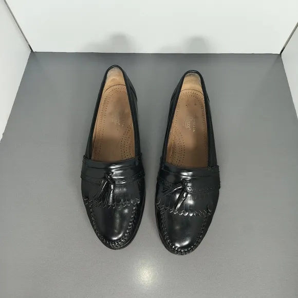 G.H Bass Weejuns Frazier Men's Black Frazier Kiltie Tassel Loafers size 9.5 D