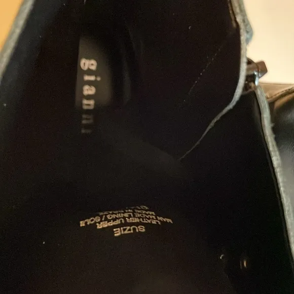 Gianni bini black leather combat boot platform 9 New
