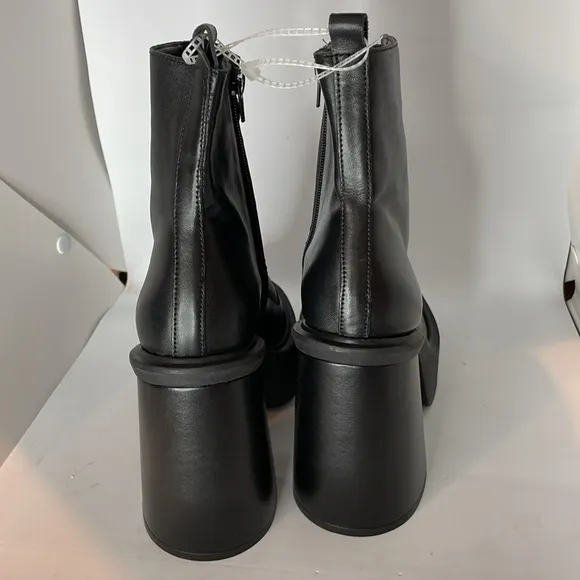 Gianni bini black leather combat boot platform 9 New