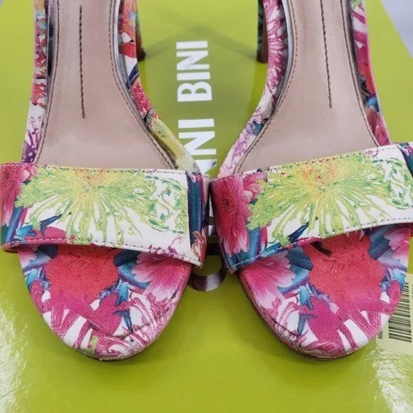 GIANNI BINI Jaxie Multicolored Ankle Strap Stiletto Heel Sandals Shoes 7.5