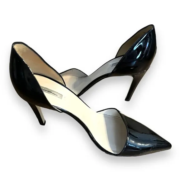 Giorgio Armani patent navy blue stiletto shoes size 37 1/2