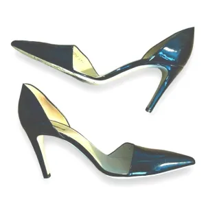 Giorgio Armani patent navy blue stiletto shoes size 37 1/2