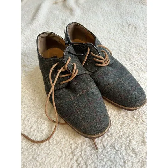 Giorgio Brutini Green Derby Dress Plaid Gingham Shoes - Men's 8