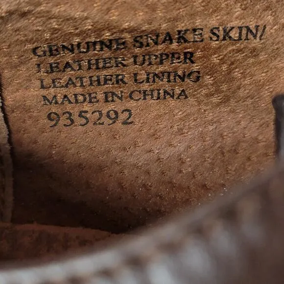 Giorgio Brutini Mens Dress Shoes 10 Brown Snake Skin Leather Lace Up Oxford