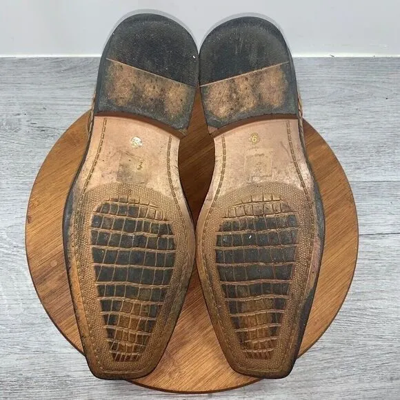 Giovanni Mens Size 9 Brown Leather Alligator Prints Oxford Dress Shoes Square