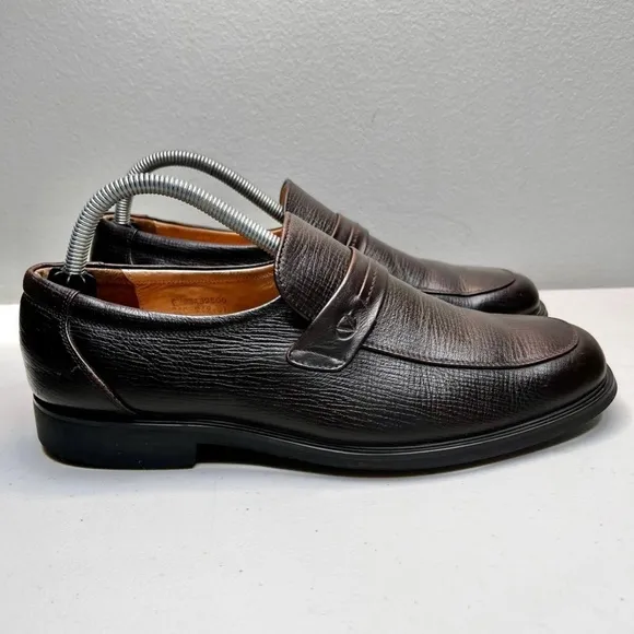 Giovanni Valentino Men’s Dress Shoes Loafers  Dark Brown Size 9 Dress Shoes