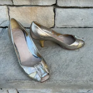 GIUSEPPE Zanotti design 2.5&quot; heel peep toe pumps heels Sz 35.5 made in Italy