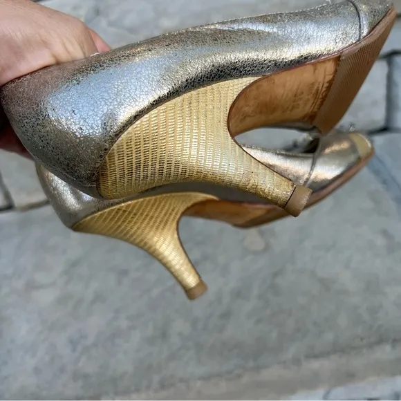 GIUSEPPE Zanotti design 2.5&quot; heel peep toe pumps heels Sz 35.5 made in Italy