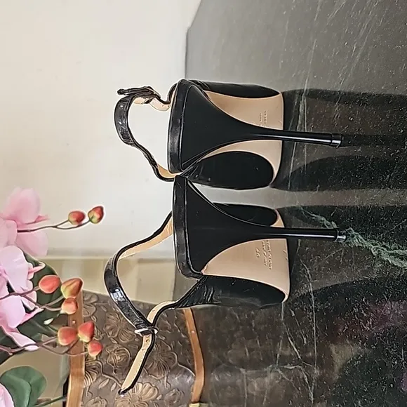 Giuseppe Zanotti Design Black Stiletto Platform Patent Leather Sandals 40 US 10