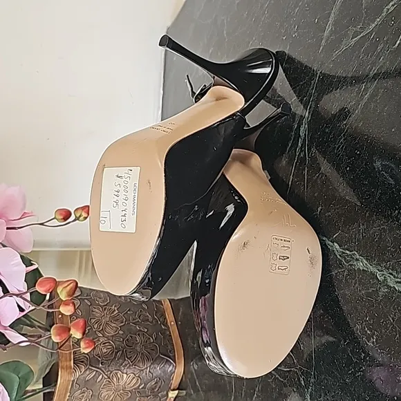 Giuseppe Zanotti Design Black Stiletto Platform Patent Leather Sandals 40 US 10