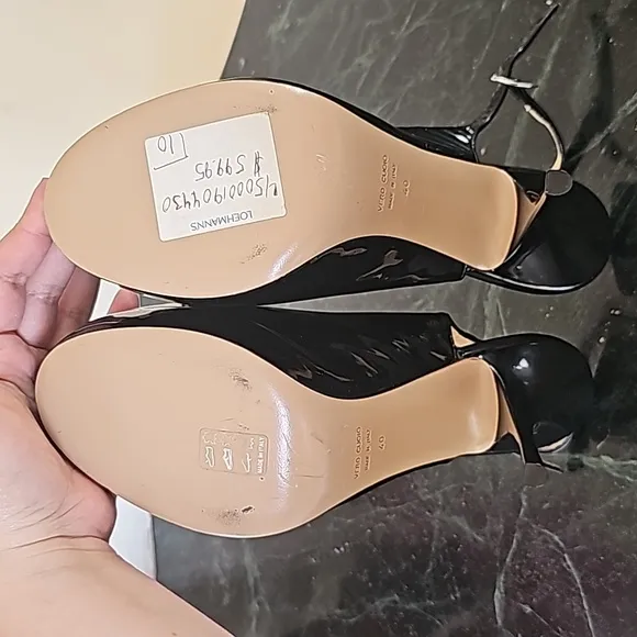 Giuseppe Zanotti Design Black Stiletto Platform Patent Leather Sandals 40 US 10
