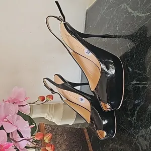 Giuseppe Zanotti Design Black Stiletto Platform Patent Leather Sandals 40 US 10