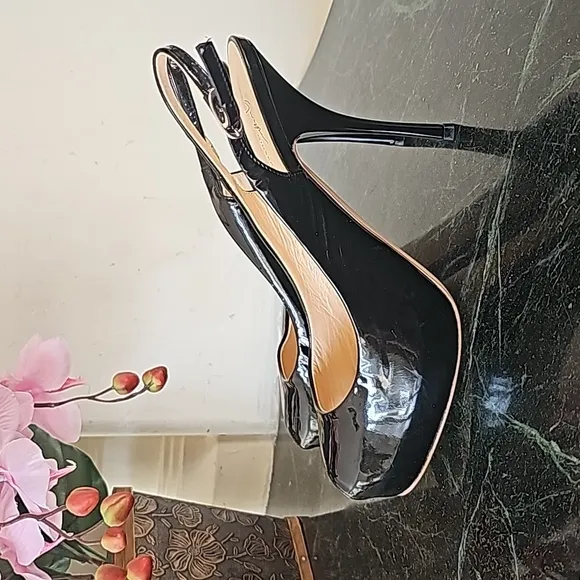 Giuseppe Zanotti Design Black Stiletto Platform Patent Leather Sandals 40 US 10