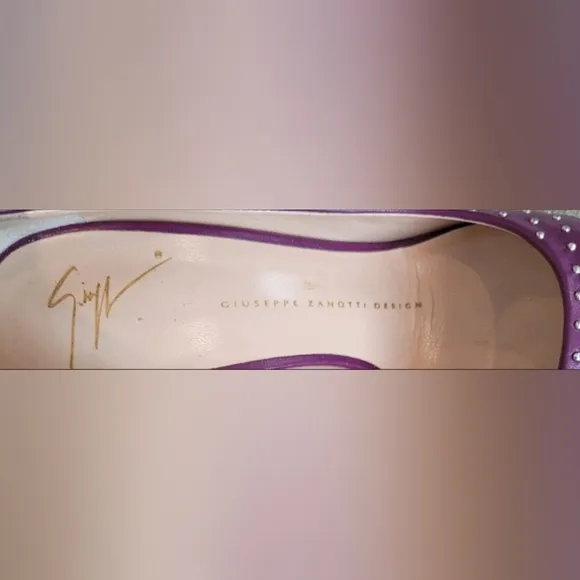 Giuseppe Zanotti Shoes RARE Purple Color Pumps With Silver Studs &amp; Heels…