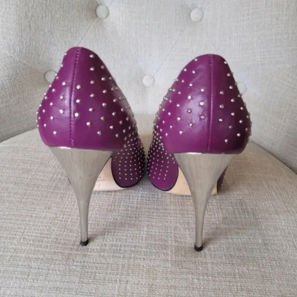 Giuseppe Zanotti Shoes RARE Purple Color Pumps With Silver Studs &amp; Heels…
