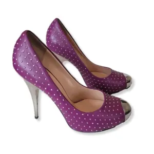 Giuseppe Zanotti Shoes RARE Purple Color Pumps With Silver Studs &amp; Heels…