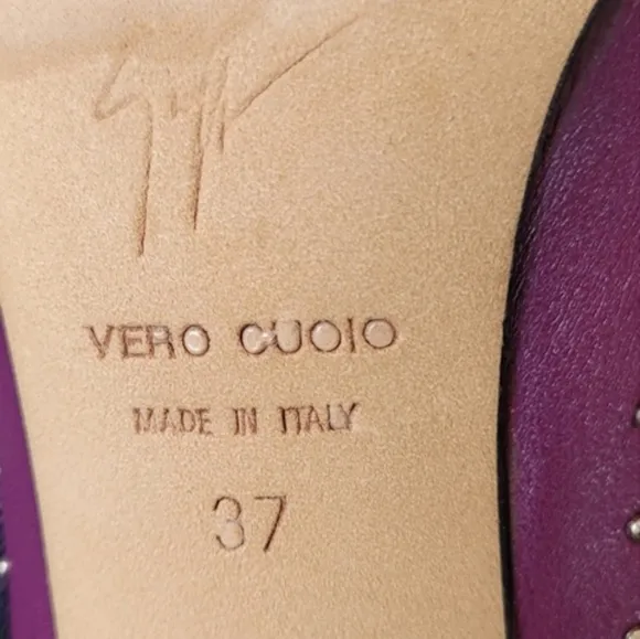 Giuseppe Zanotti Shoes RARE Purple Color Pumps With Silver Studs &amp; Heels…