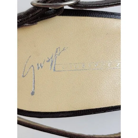 Giuseppi Zanotti Kitten Heel Color Block Sling Back Women's Size 37.5 Shoes