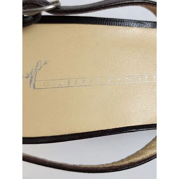 Giuseppi Zanotti Kitten Heel Color Block Sling Back Women's Size 37.5 Shoes