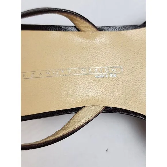 Giuseppi Zanotti Kitten Heel Color Block Sling Back Women's Size 37.5 Shoes