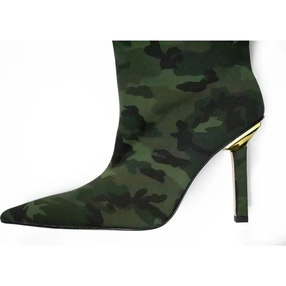 Good American Camo Over The Knee Boots Women 9 Shearling Thigh High Heel Boots