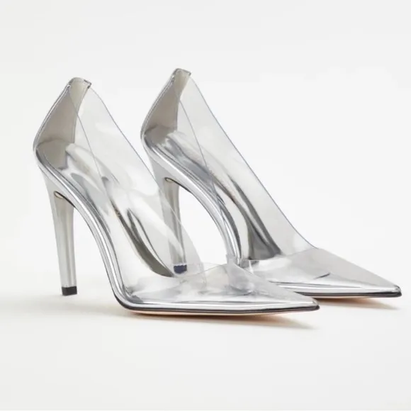 Good American Cinder-F*cking-Rella Glass Pump Shoes Size 9 NWT