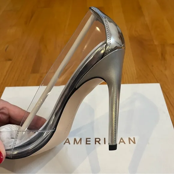 Good American Cinder-F*cking-Rella Glass Pump Shoes Size 9 NWT