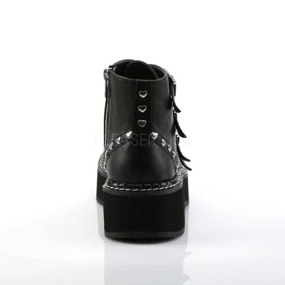 Gothic Buckle Heart Studded Zipper Boots