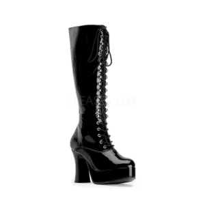 Gothic Lace Up Platform Knee High Heel Boots