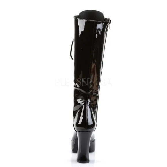Gothic Lace Up Platform Knee High Heel Boots