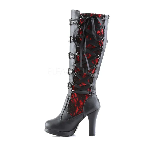 Gothic Platform Lace Up High Heel Boots