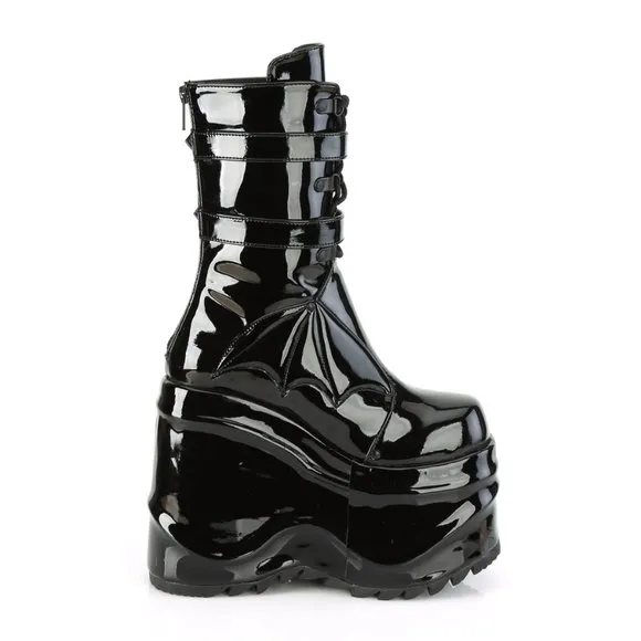 Gothic Wedge Platform Lace Up Boots