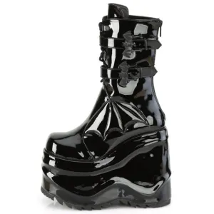 Gothic Wedge Platform Lace Up Boots