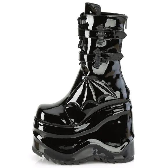 Gothic Wedge Platform Lace Up Boots