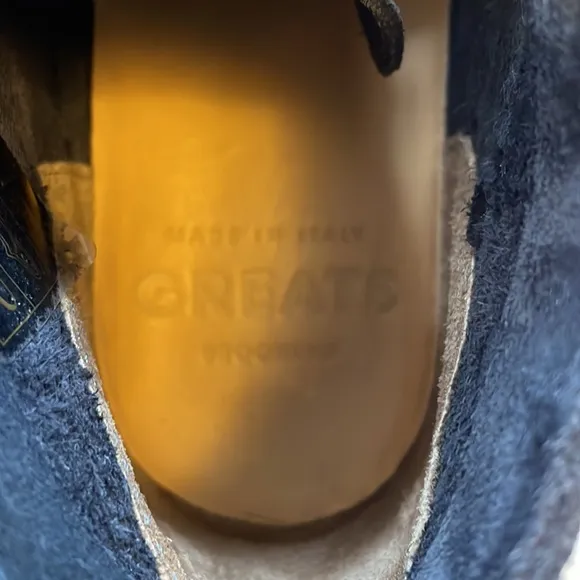 Greats navy suede boots