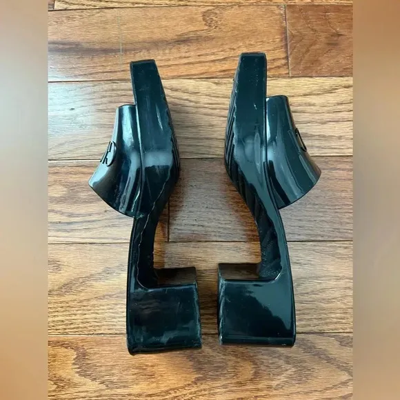 Gucci Black Jelly Platform Sandals Sz 35 Us 5