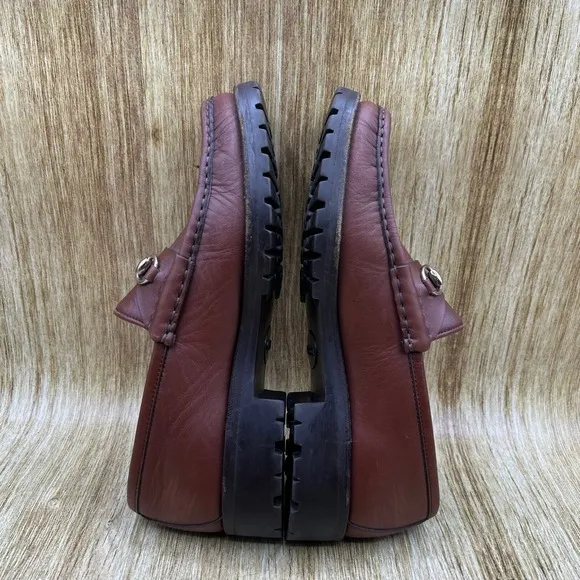 Gucci Horsebit Loafers Women's Size 8.5 B Leather Casual Brown Shoes Low Top