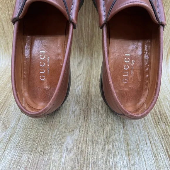 Gucci Horsebit Loafers Women's Size 8.5 B Leather Casual Brown Shoes Low Top