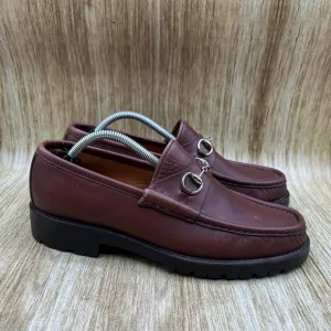 Gucci Horsebit Loafers Women's Size 8.5 B Leather Casual Brown Shoes Low Top