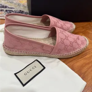 Gucci Pink Espadrille Flats sandals