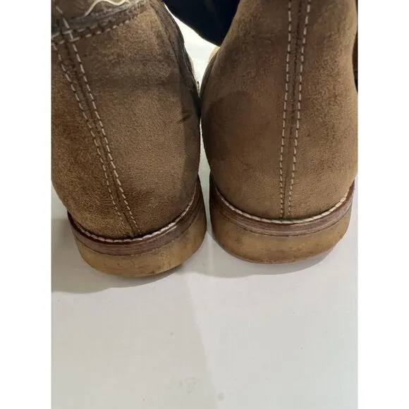 Gucci Suede Monogram Shearling Boots in Tan with Dustbag
