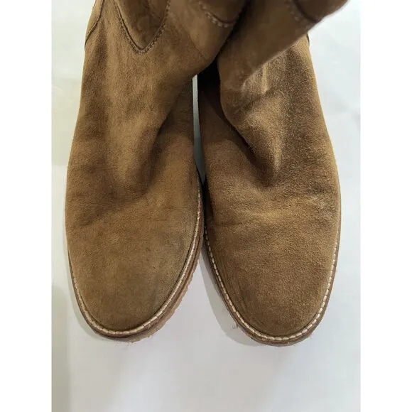 Gucci Suede Monogram Shearling Boots in Tan with Dustbag
